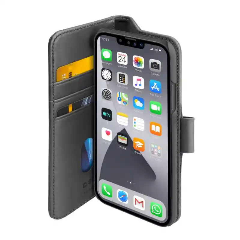 Funda Libro Para Iphone 13pro Max/cuero Resistente Color Negro
