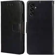 Funda Libro Para Samsung A73/cuero Resistente De Color Negro