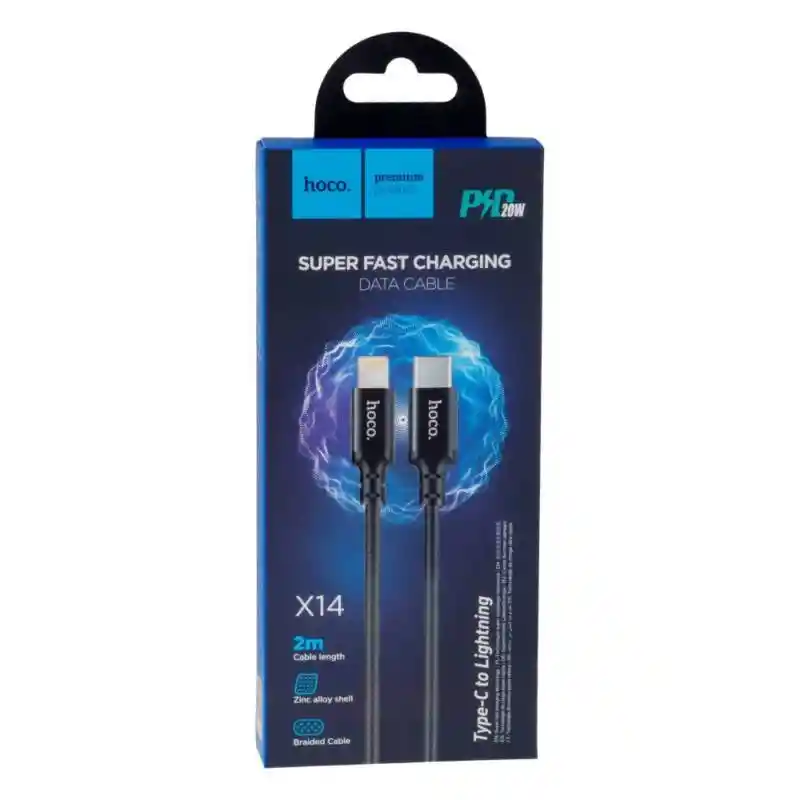 Adaptador Cargador De 65w + Cable Tipo C A Lightning De 2 Metros De Largo Carga Super Rápida