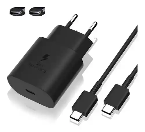 Cargador Completo Samsung De 25w Activa Carga Super Rapida