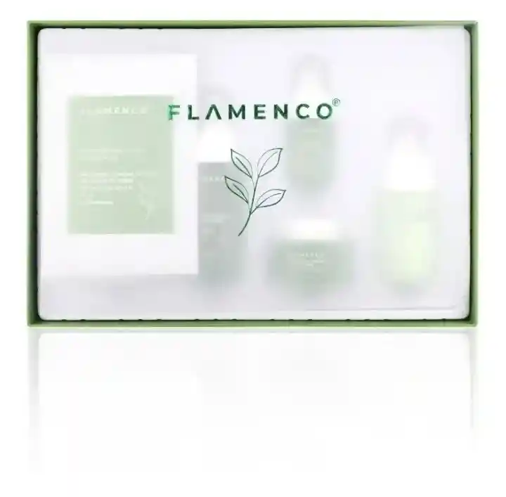 Flamenco · Estuche Para El Cuidado Facial De Te Verde