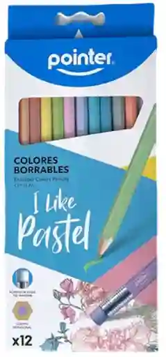 Lápices De Colores Pasteles Borrables 12 Unidades