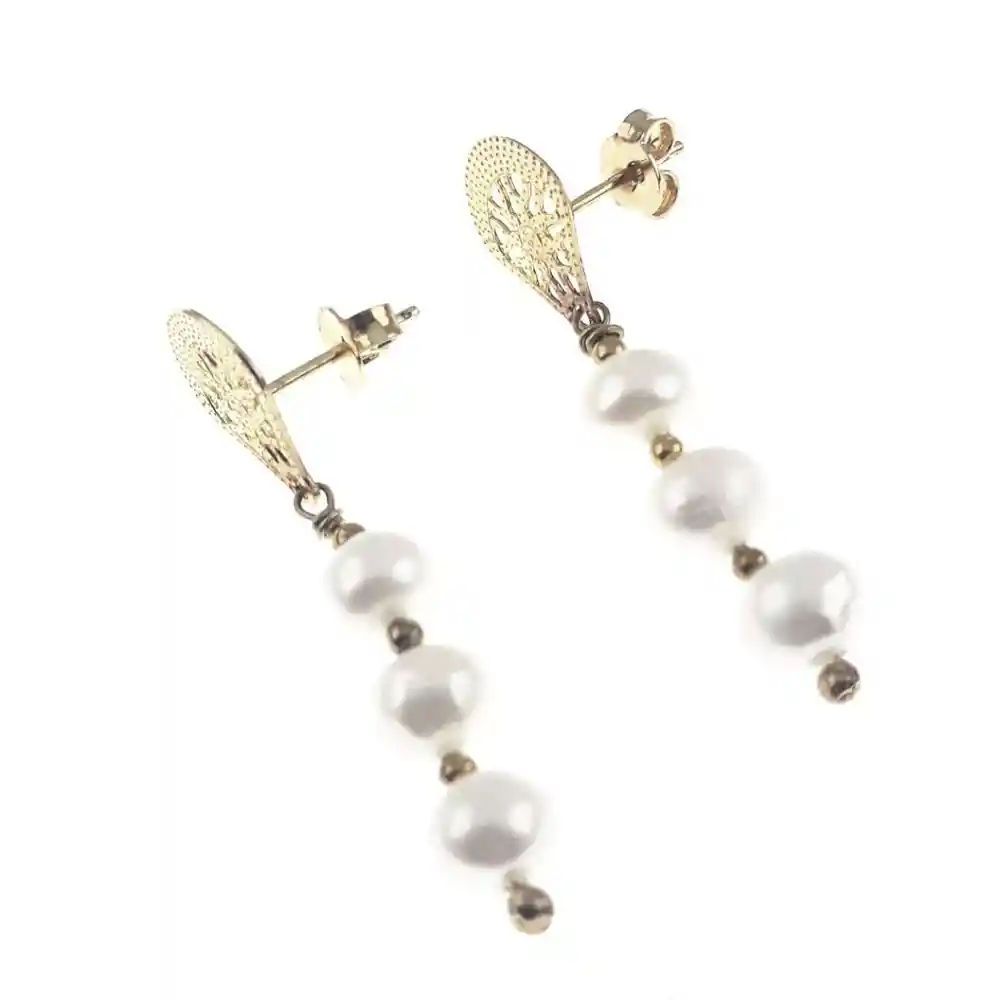 Aros De Perlas De Río Y Goldfield