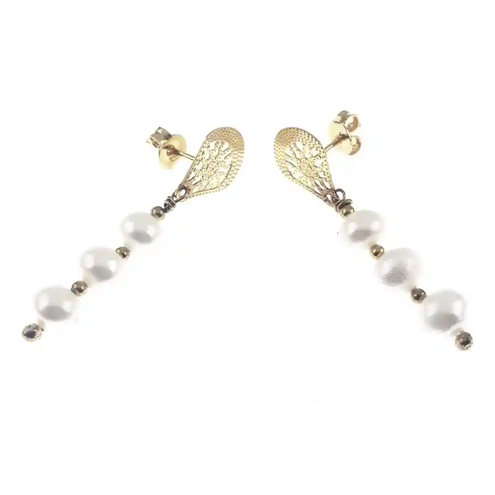 Aros De Perlas De Río Y Goldfield