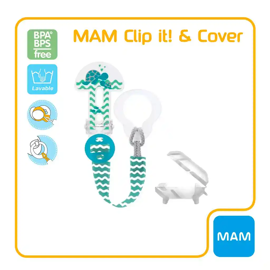 Prendedor Mam Portachupete + Clip Cobertor Verde