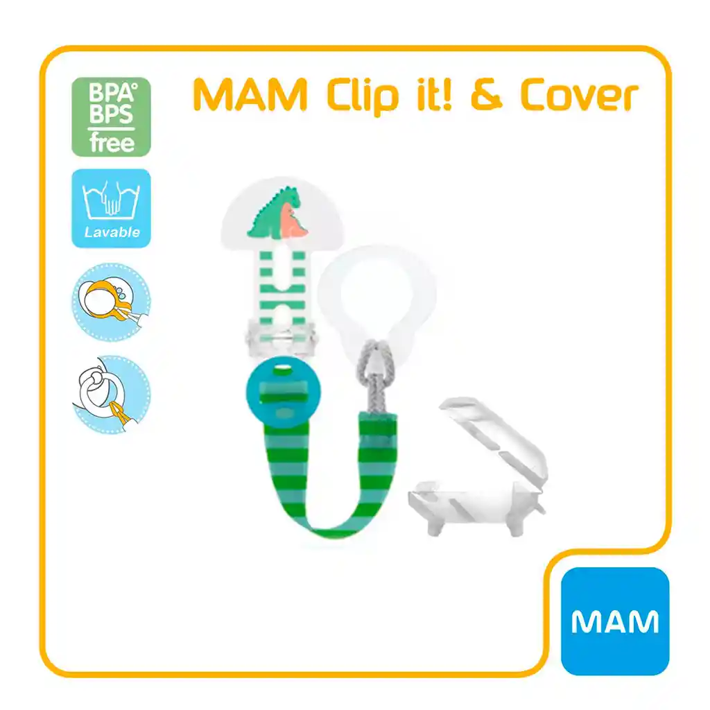 Prendedor Mam Portachupete + Clip Cobertor Verde