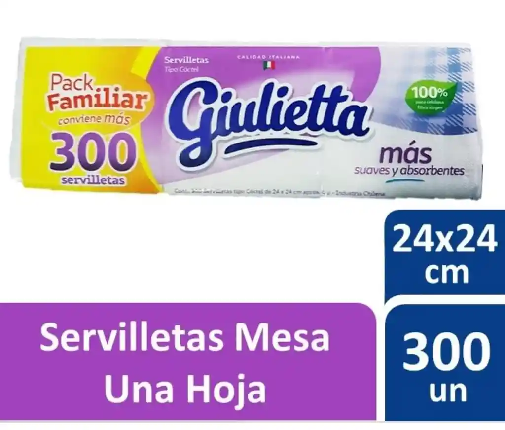 Servilletas De Mesa Una Hoja Giulietta 300u