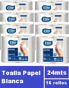 Toalla Rollo Doble Hoja 16 Rollos X 24 Mts Elite