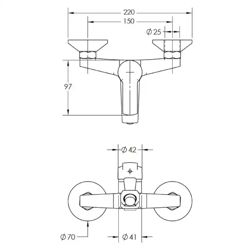 Monomando Llave Grifo Para Tina Ducha Modelo Arezzo