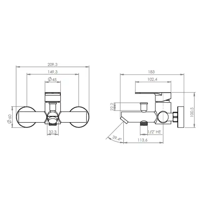 Monomando Llave Grifo Para Tina Ducha Linea Vermont