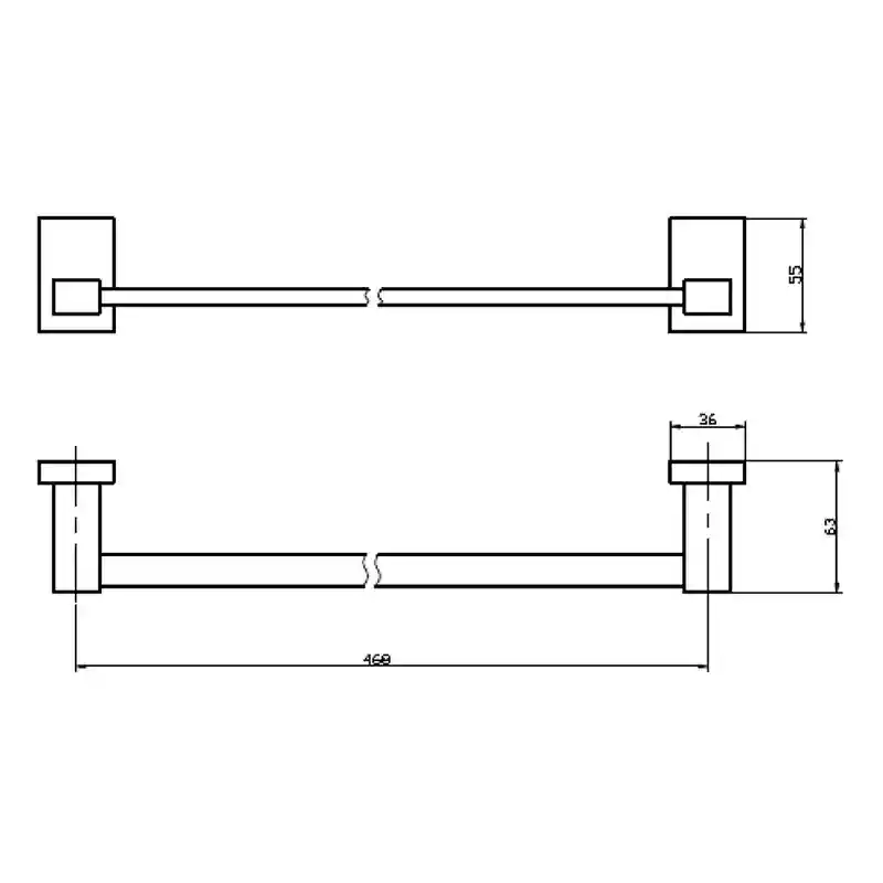 Barra Toallero 46 Cm Modelo Taff