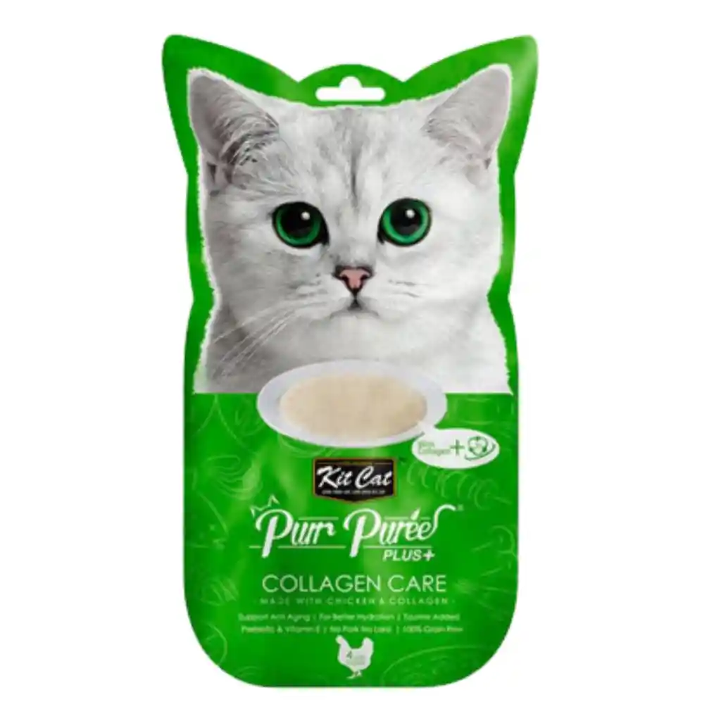 Kit Cat, Snack Cremoso Para Gatos, Con Colágeno, Sabor Pollo