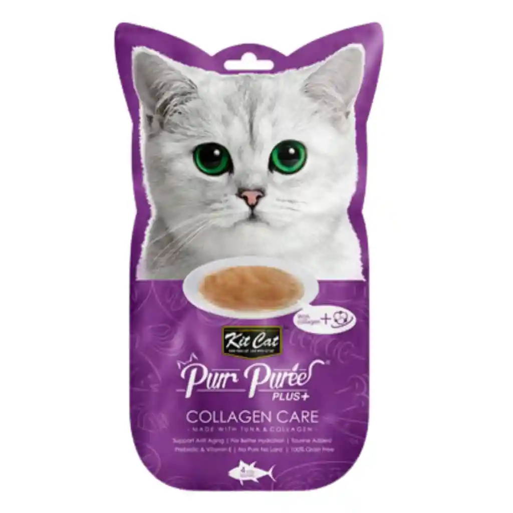 Kit Cat, Snack Cremoso Para Gatos, Con Colágeno, Sabor Atún