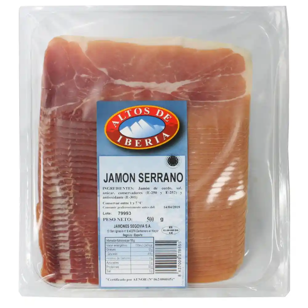 Jamón Serrano Loncheado 500grs