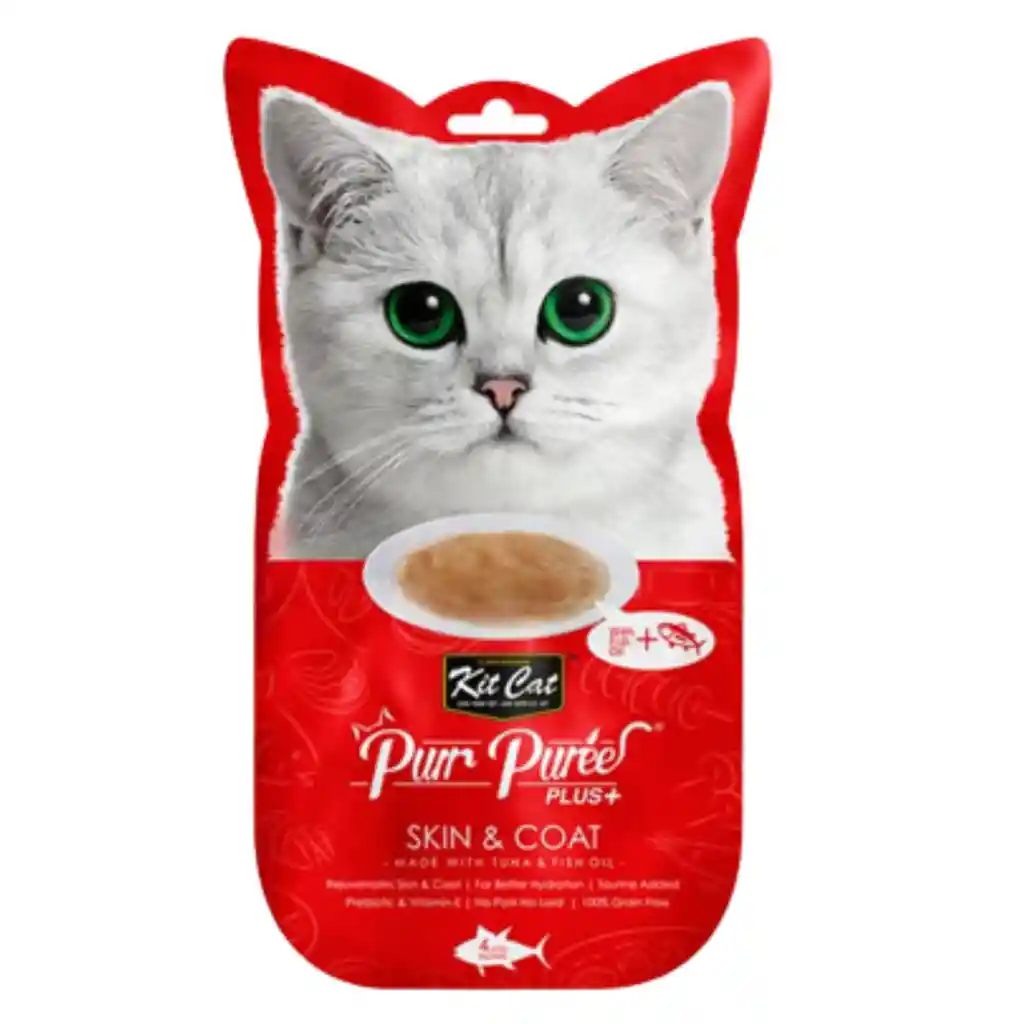 Kit Cat, Snack Cremoso Para Gatos, Con Aceite De Pescado, Sabor Atún