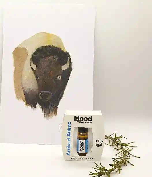 Roll On De Aromaterapia Arriba El Ánimo + Animal De Poder Búfalo