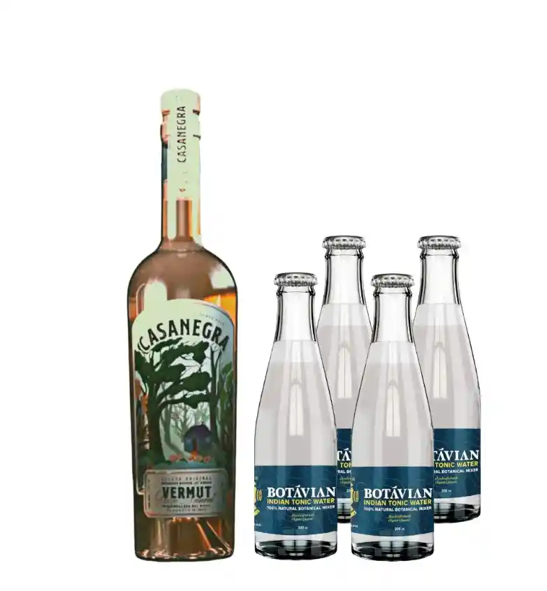 Vermut Casanegra Rojo Natural 750cc + 4x Agua Tónica Botavian 200cc