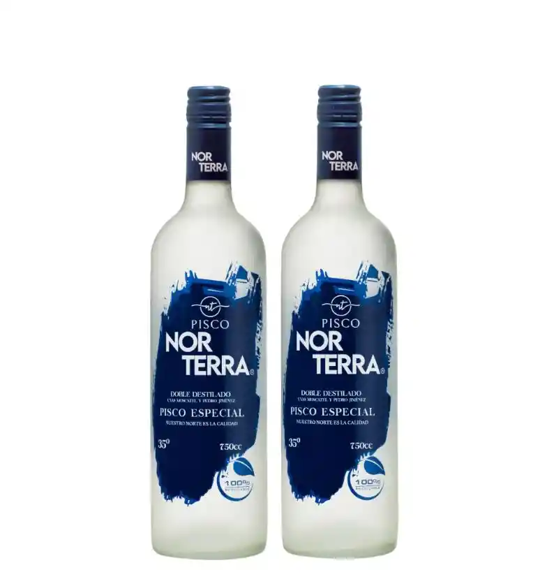 2x Pisco Norterra Doble Destilado 35° 750cc