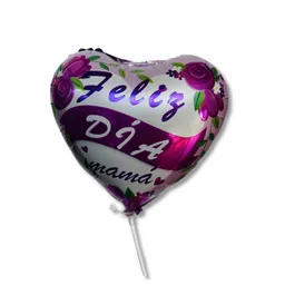 Globo Pequeño Feliz Dia Mamá Morado Con Cinta