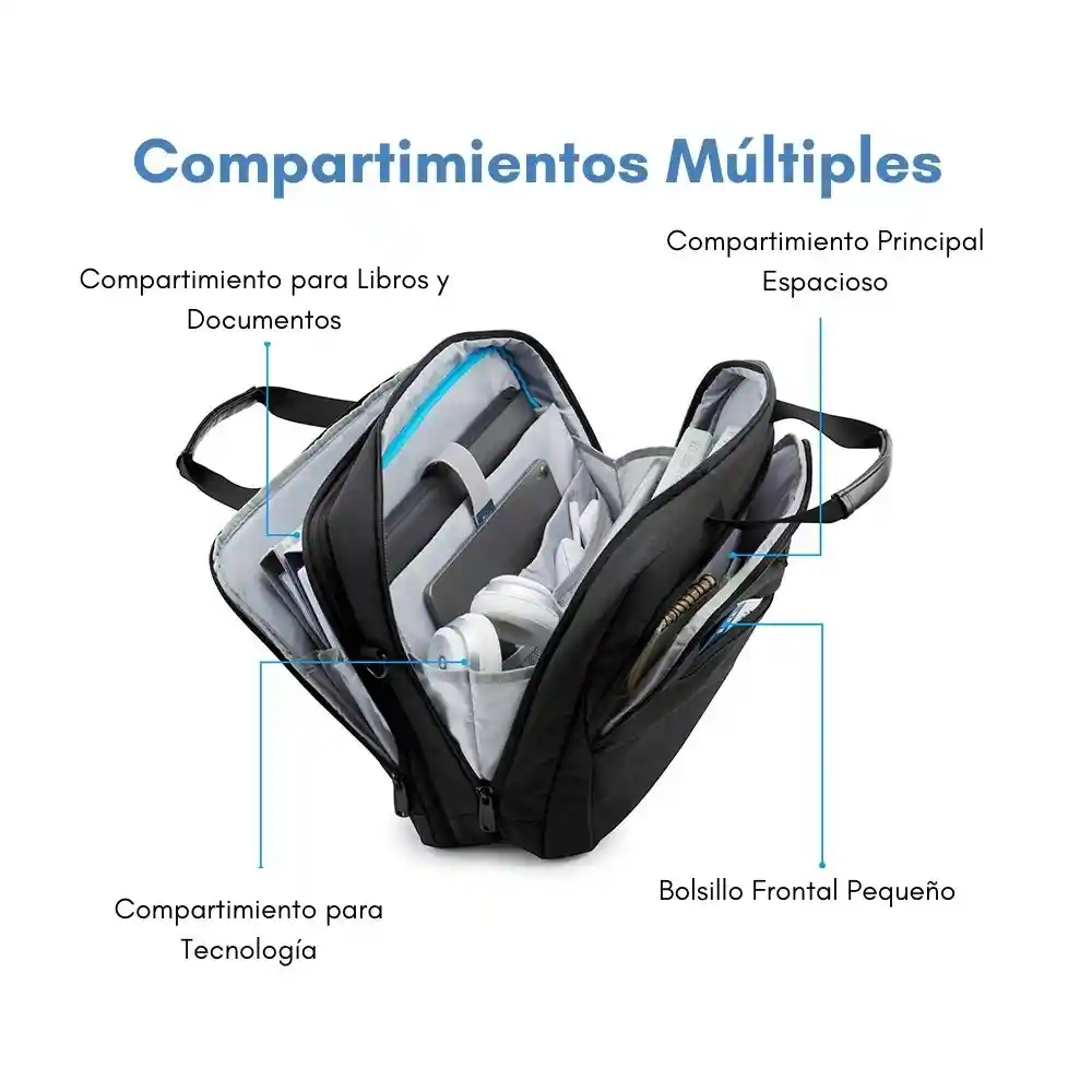 Bagsmart - Maletín Expandible Para Notebook De 17,3"- Negro