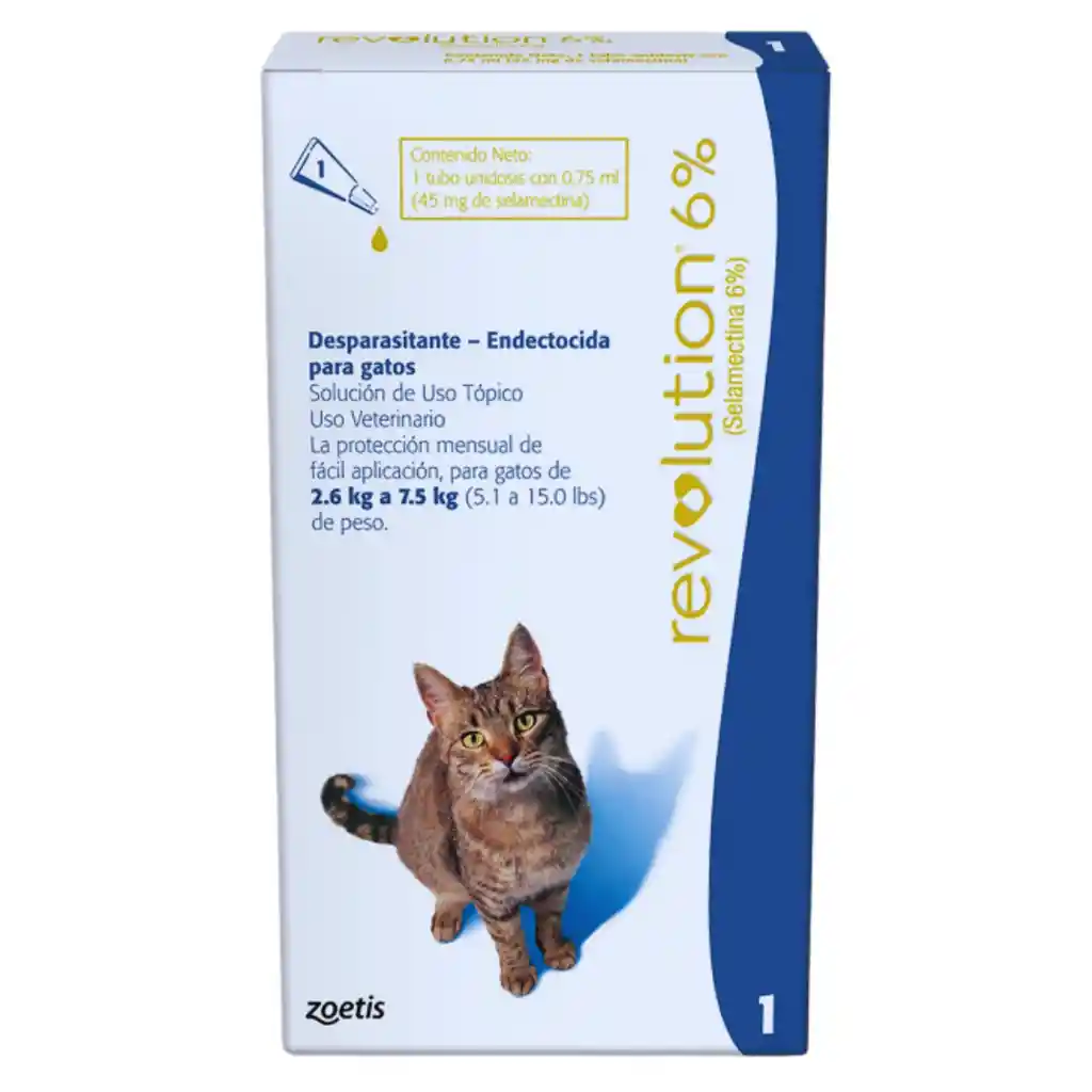 Revolution 6% Antiparasitario Para Gatos (2,6 A 7,5 Kg)