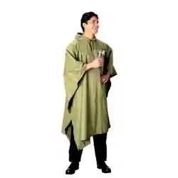 Poncho Para Lluvia Verde 100x130cms Con Capucha