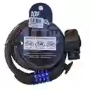 Candado 10ten Espiral Con Clave 1 Mt Grosor 15 Mm Negro
