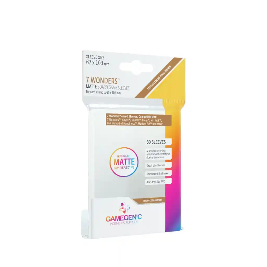 Gg: Matte Bg Sleeves - 7 Wonders (67 X 103 Mm)