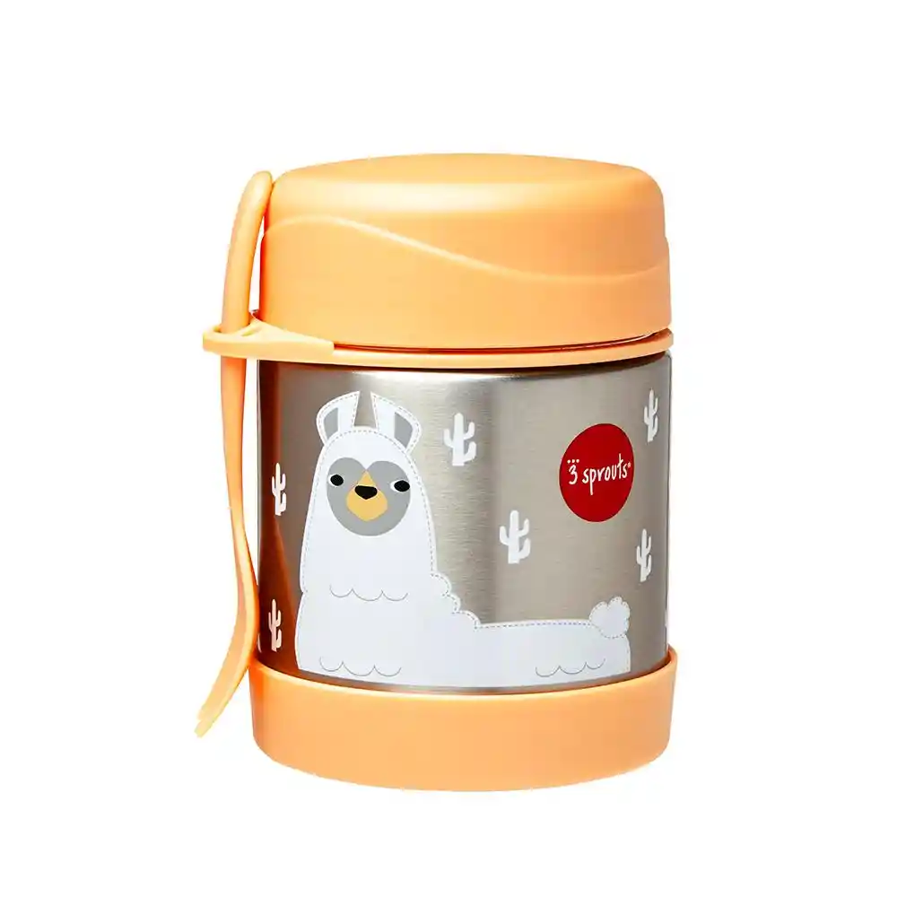3 Sprouts Termo Para Comida Y Tenedor - Llama