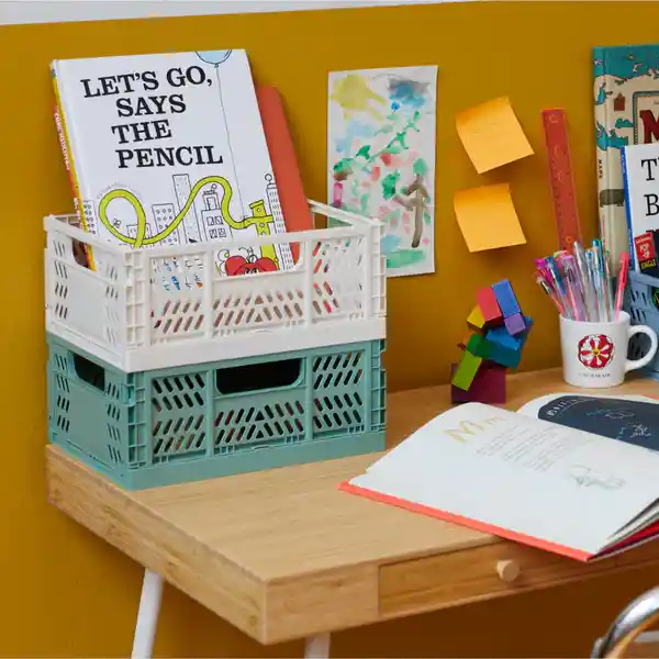 3 Sprouts Caja Organizadora Plegable Medium - Crema