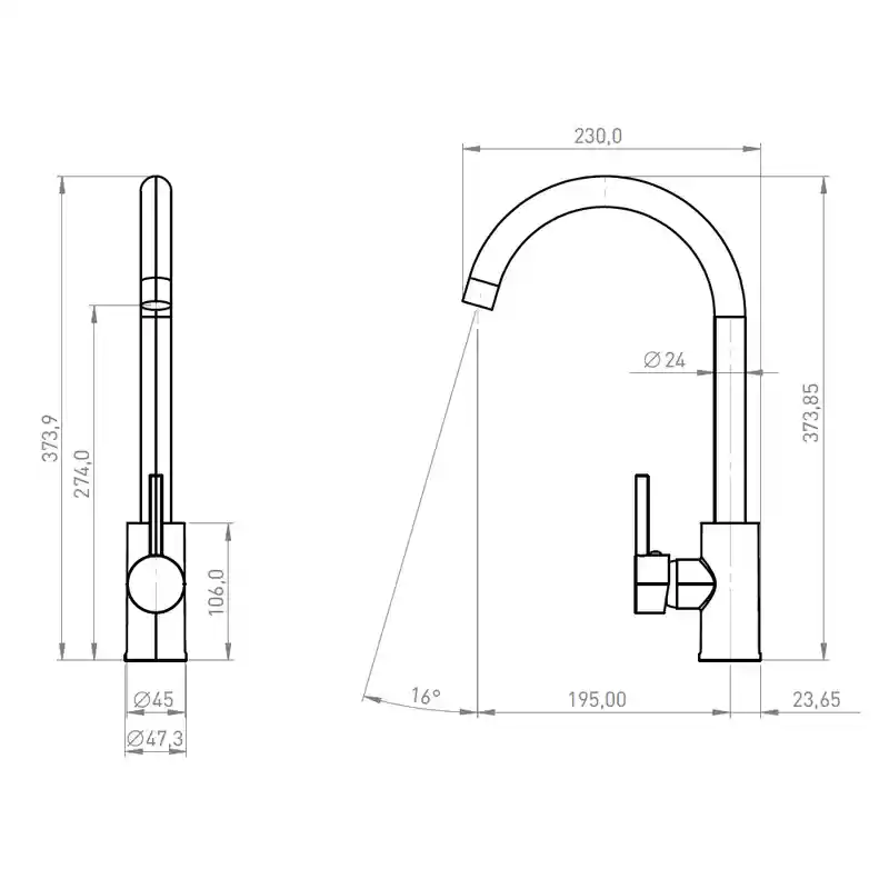 Monomando Llave Grifo Lavaplatos Pmb Oregon Cuello Cisne