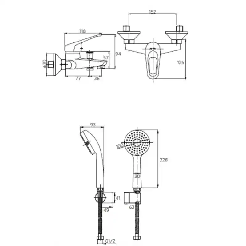 Monomando Llave Grifo Para Tina Ducha New Genova