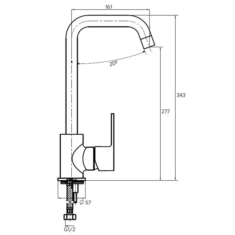 Monomando Grifo Llave Vertical Lavaplatos Fregadero Dessin