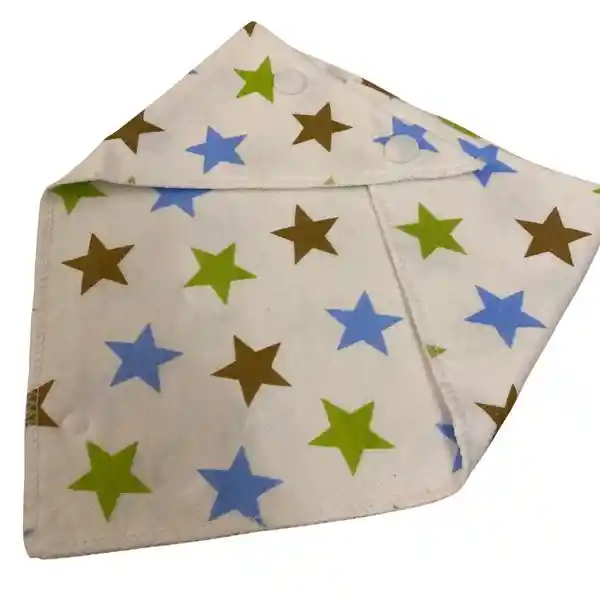 Babero De Algodón Estampado Diseño Estrellas De Colores