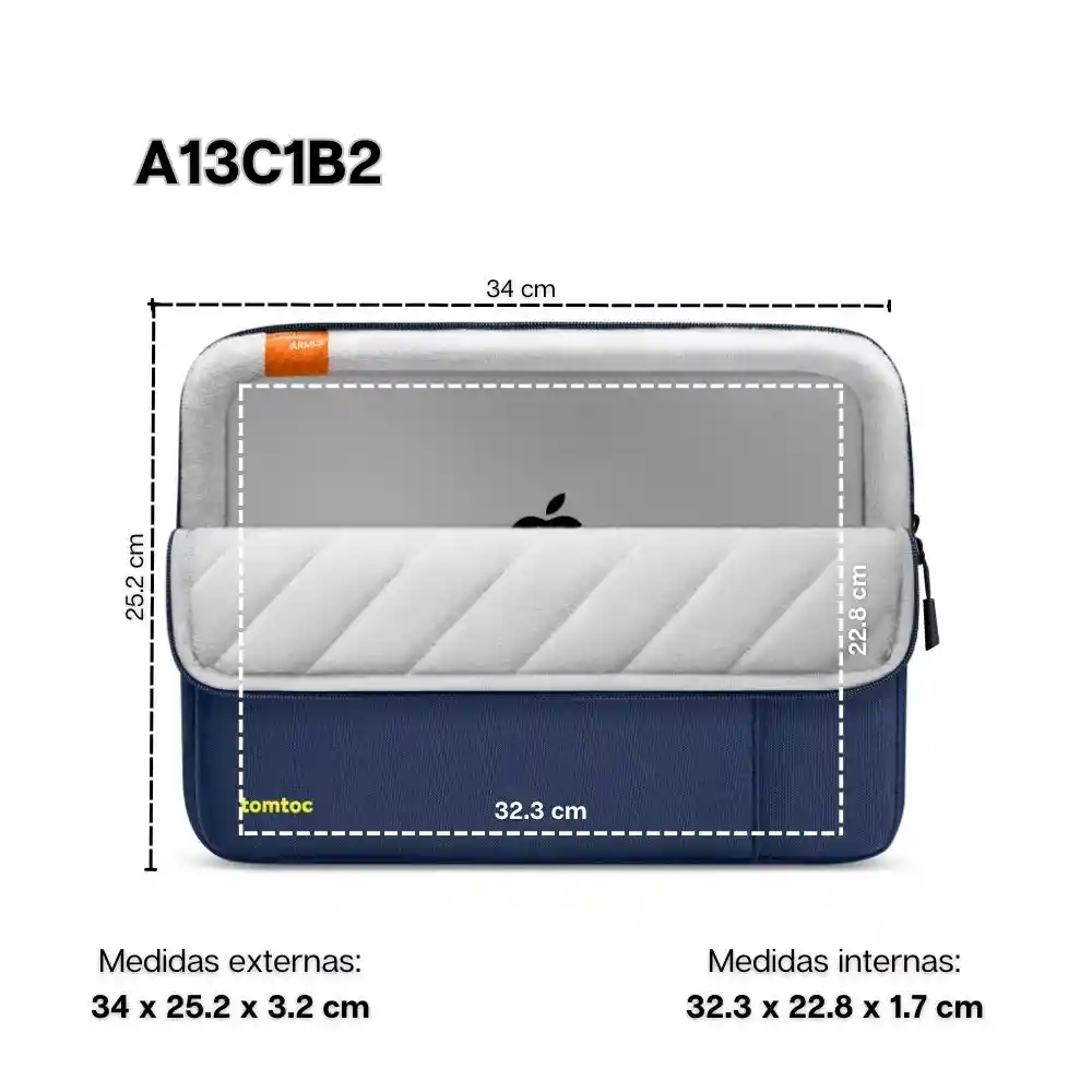 Tomtoc Funda A13 Protección 360° Para Laptop 13,5" - Azul Marino