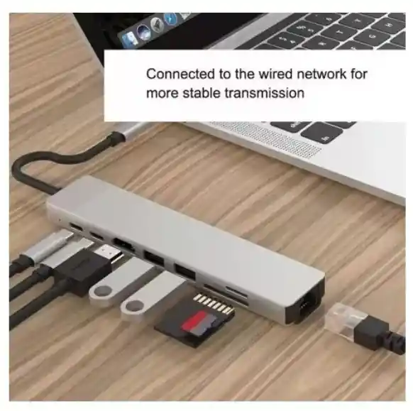 Hub Adaptador Usb Tipo C 8 En 1 - Macbook, Windows Ethernet