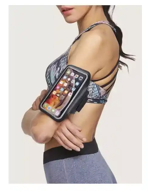 Brazalete De Teléfono Celular Para Correr Deportivo Trotar Negro