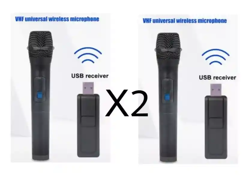 Pack X2 Micrófono Karaoke Micrófono Inalámbrico Usb