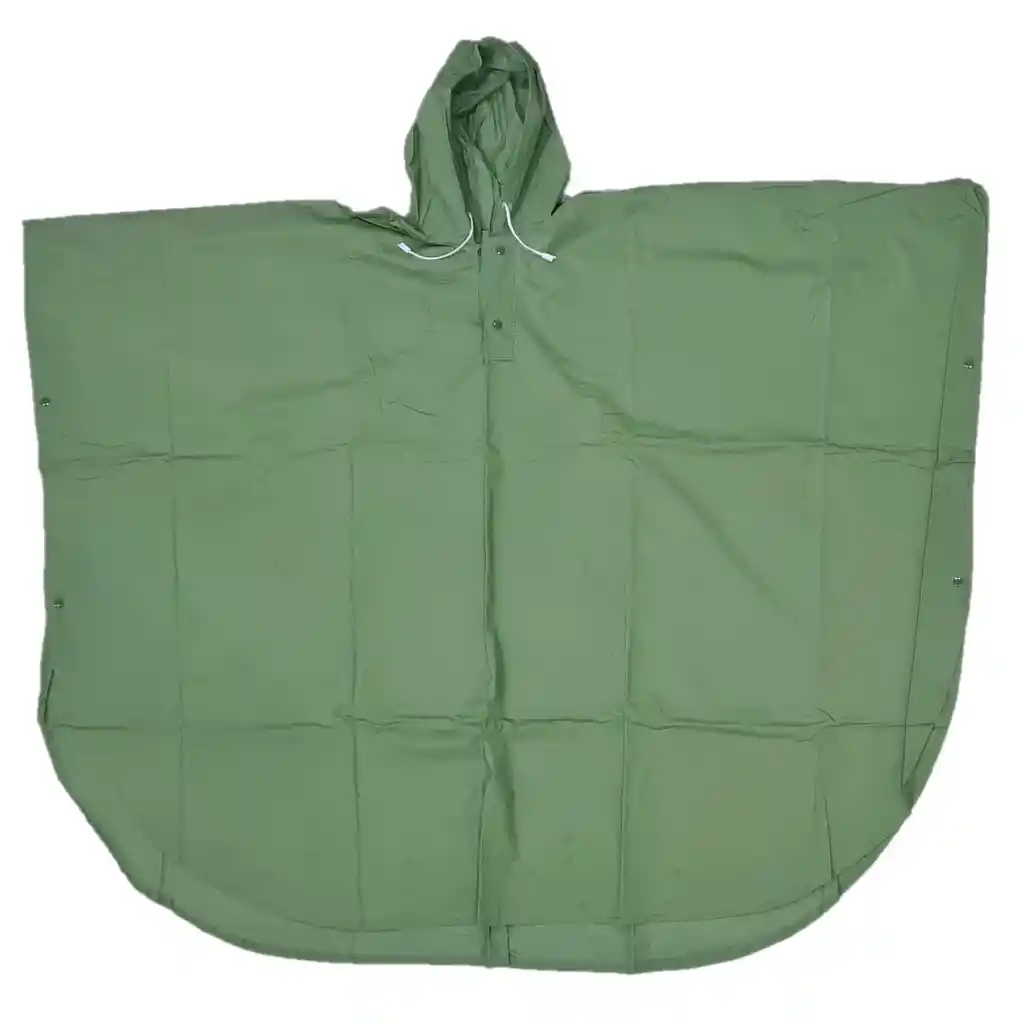 Poncho Para Lluvia Verde 100x130cms Con Capucha