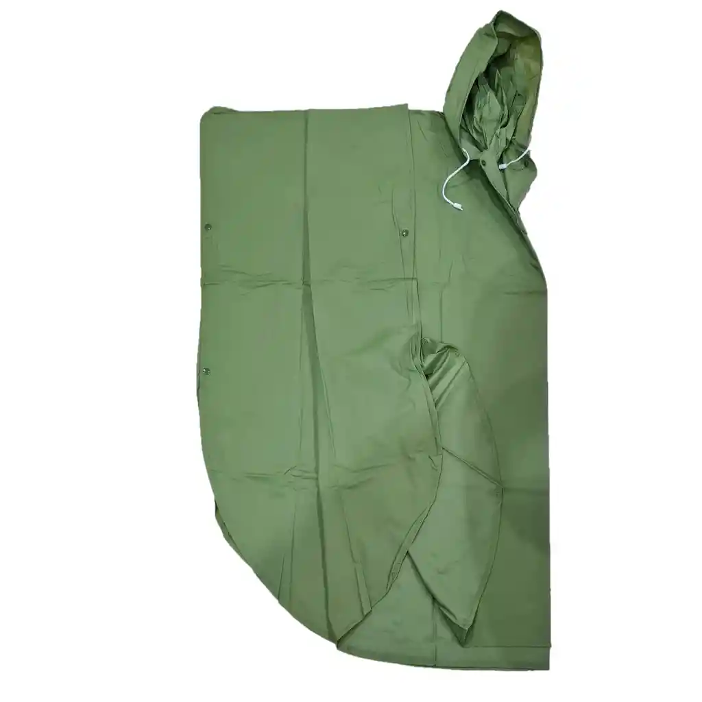 Poncho Para Lluvia Verde 100x130cms Con Capucha