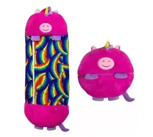 Saco Y Peluche 2 En 1 Para Dormir De Niñas Unicornio Fucsia