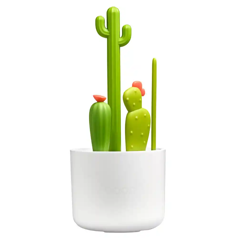 Boon Cacti Kit De Cepillos De Limpieza Y Recipiente - Verde