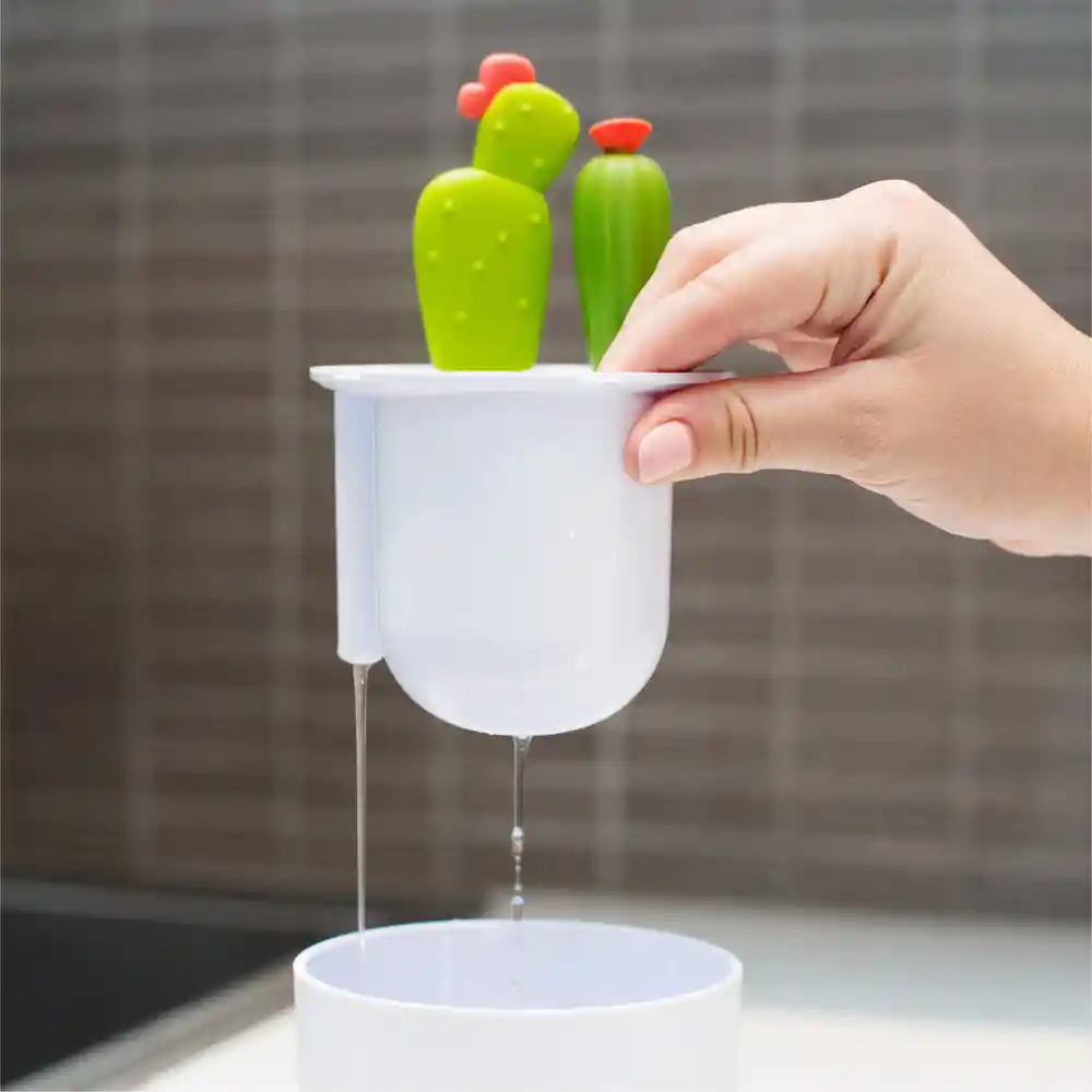 Boon Cacti Kit De Cepillos De Limpieza Y Recipiente - Verde