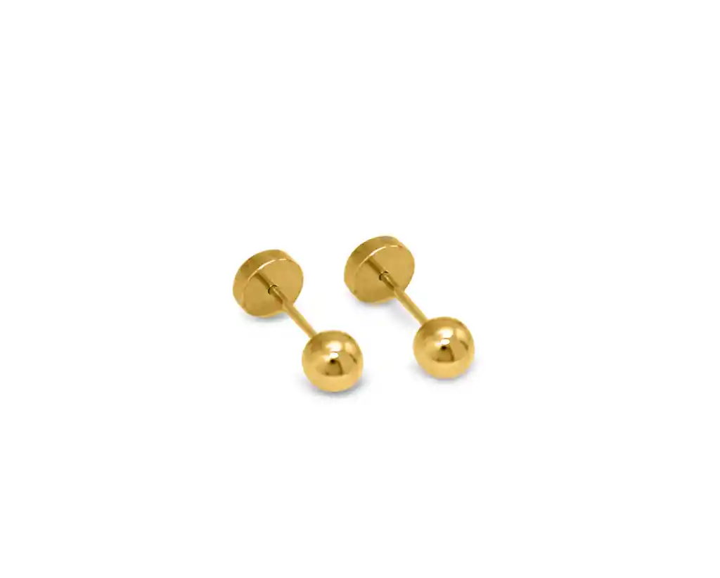 Aros Abridores Bola 4mm Laminado Oro 18k