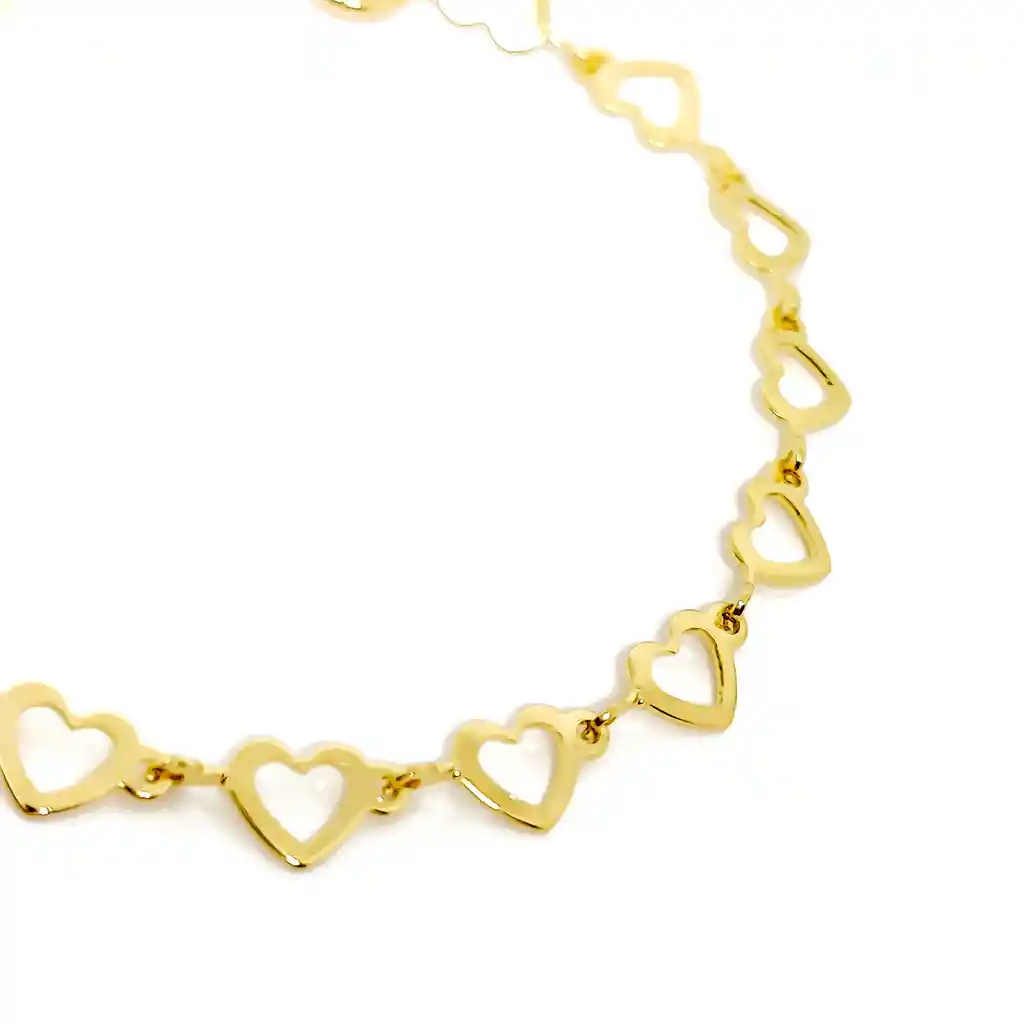 Pulsera Corazones Enchapado Oro 18k