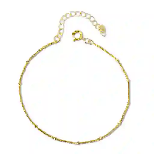 Pulsera Cordón Mini Beads Enchapada Oro 18k