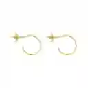 Aros Argolla Tubo Curvo 14mm Enchapado Oro 18k