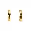 Aros Argolla Tubo Curvo 14mm Enchapado Oro 18k