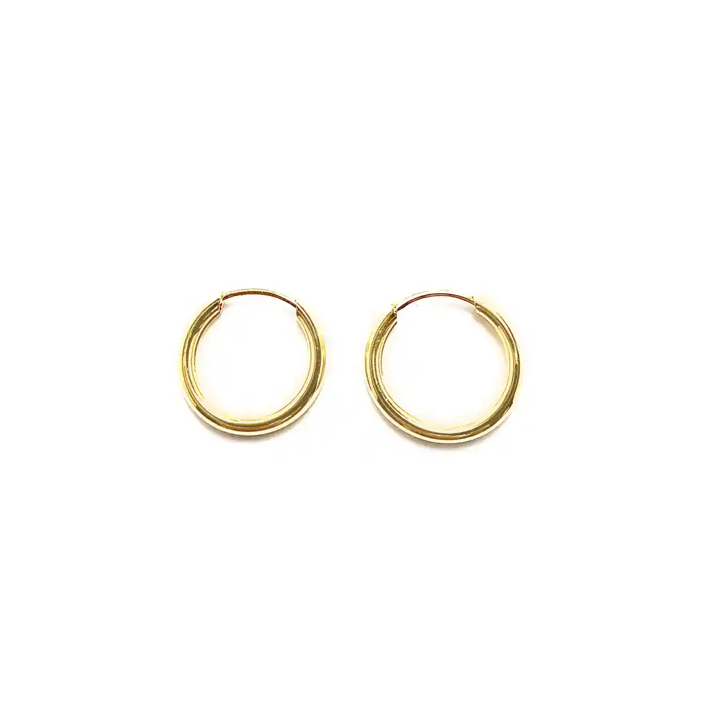 Aros Argolla Mini 14mm Enchapado Oro 18k