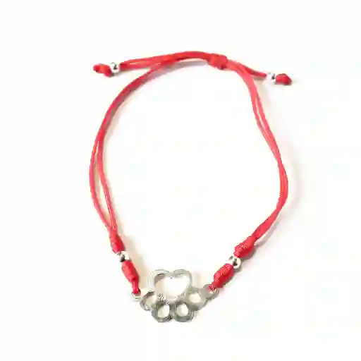 Pulsera Cordón Rojo Huella Perro Plata Fina 925